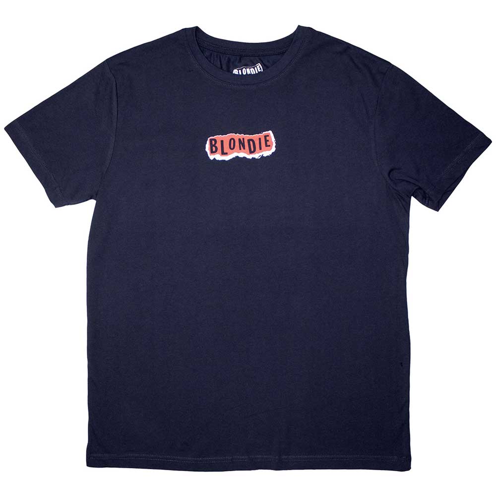 Blondie Unisex T-Shirt Mini Punk Logo - Navy Blue