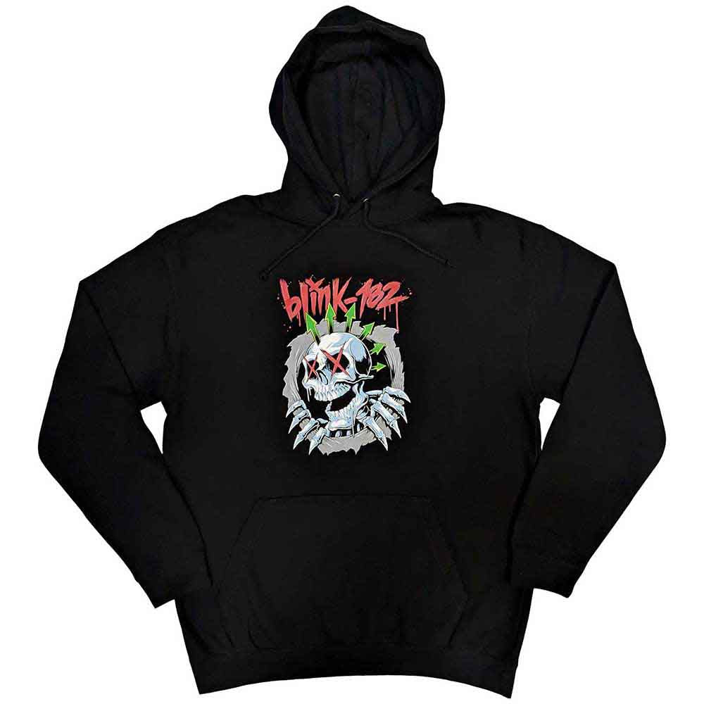 Blink-182 Unisex Pullover Hoodie Six Arrow Skull - Black