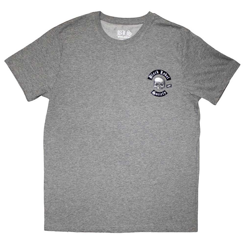 Black Label Society Unisex T-Shirt Mini Skull Logo - Grey