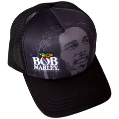 Bob Marley Unisex Mesh Back Cap Logo & Face - Black