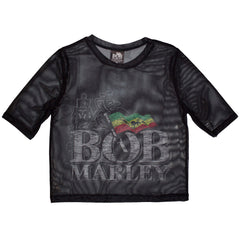 Bob Marley Ladies Crop Top Logo - Black
