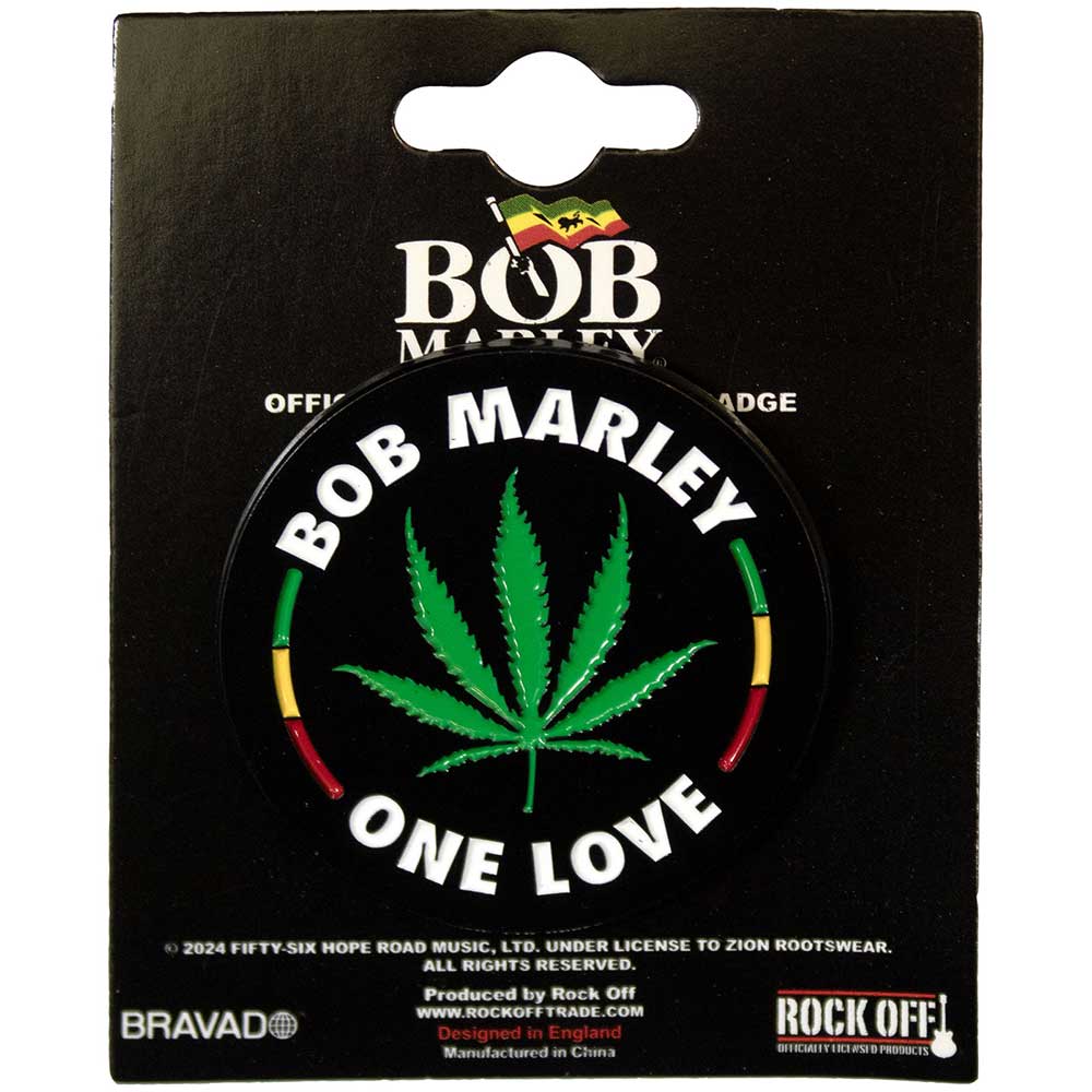 Bob Marley Pin Badge Leaf