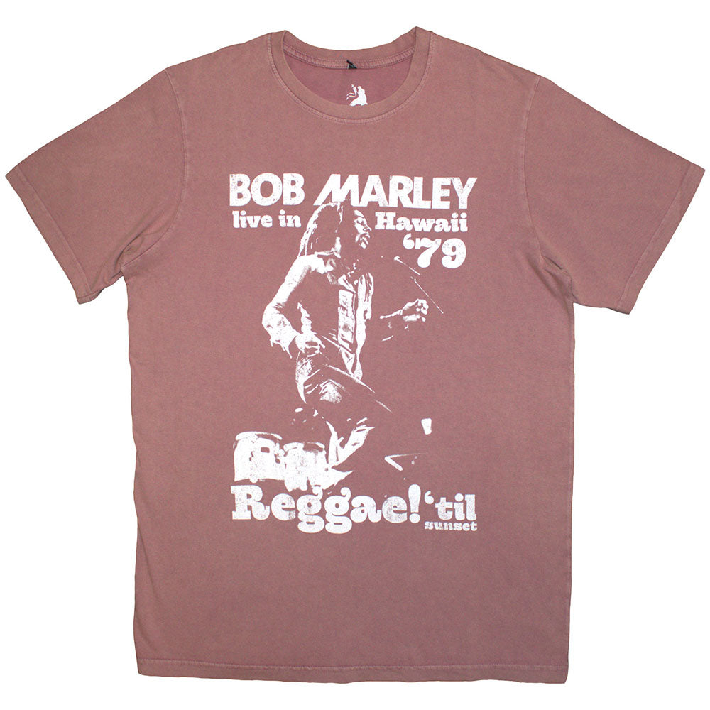 Bob Marley Unisex Stone Wash T-Shirt Hawaii - Kashmir Red