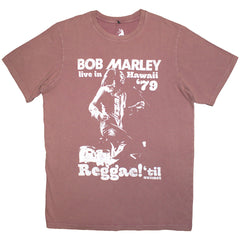Bob Marley Unisex Stone Wash T-Shirt Hawaii - Kashmir Red