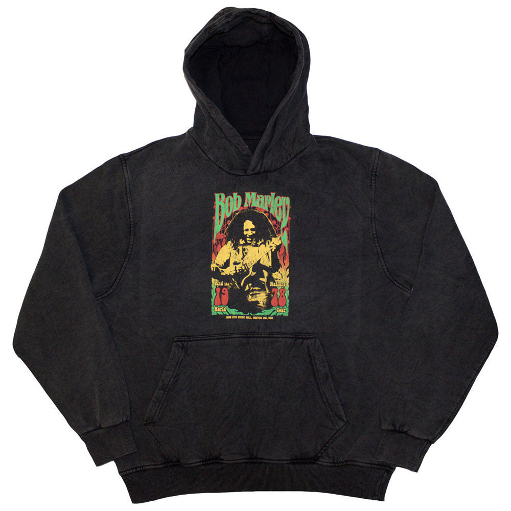 Bob Marley Unisex Stone Wash Pullover Hoodie 1978 - Charcoal Grey