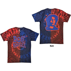 Bob Marley Unisex T-Shirt Trippy Text - Red & Blue