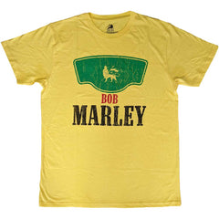 Bob Marley Unisex T-Shirt Vintage Green Label - Yellow