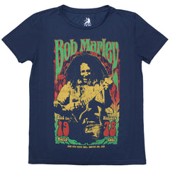 Bob Marley Ladies T-Shirt 1978 - Denim Blue