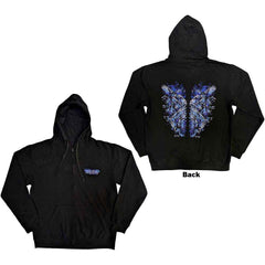 Bring Me The Horizon Unisex Zipped Hoodie Blue Crow Wings - Black