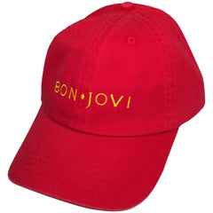 Bon Jovi Unisex Baseball Cap Original Logo - Red