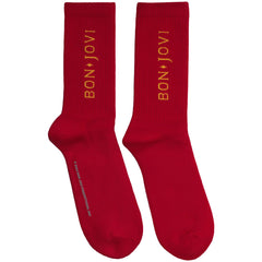 Bon Jovi Unisex Terry Socks Original Logo - Red