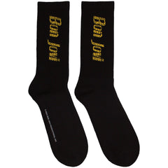 Bon Jovi Unisex Terry Socks Yellow Logo - Black
