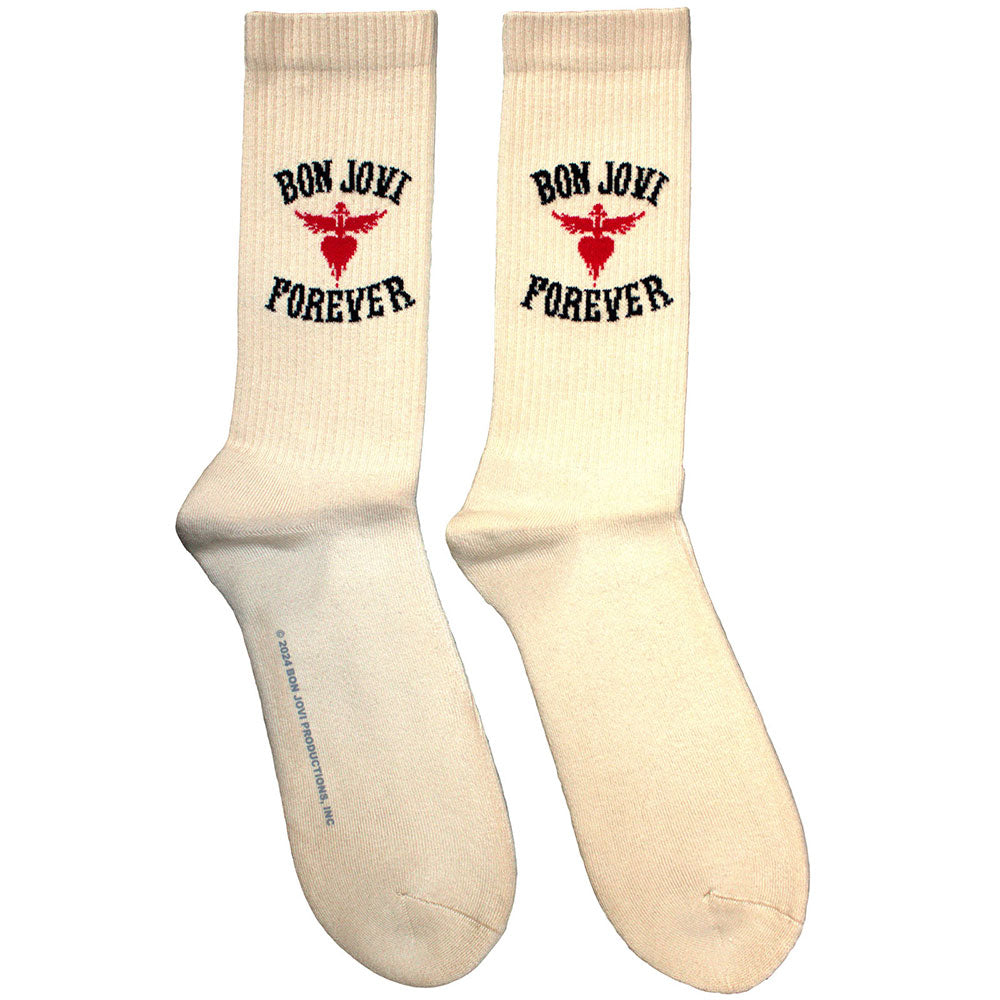 Bon Jovi Unisex Terry Socks Forever - Natural