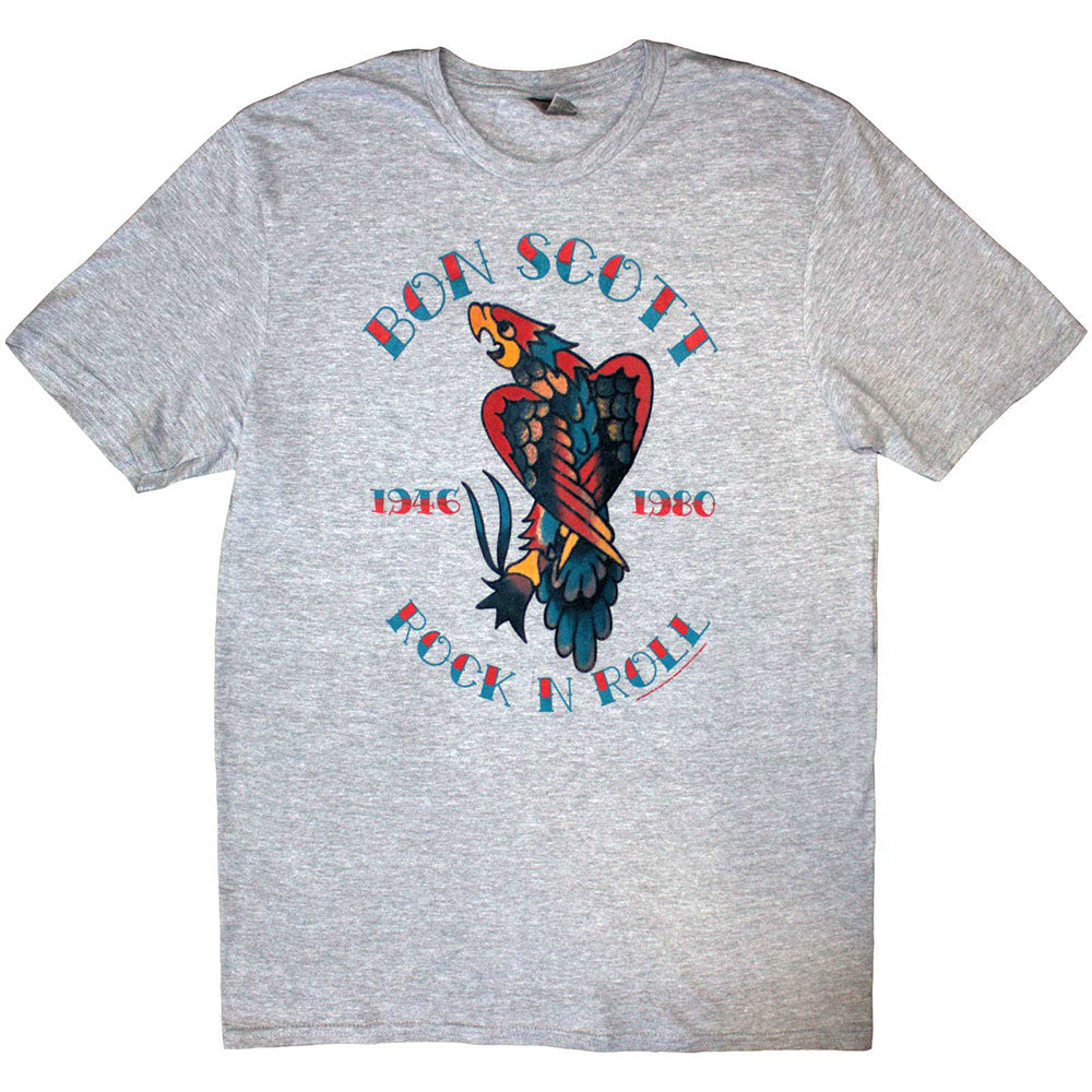 Bon Scott Unisex T-Shirt Rock N Roll - Grey