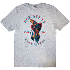 Bon Scott Unisex T-Shirt Rock N Roll - Grey