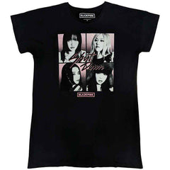 BlackPink Ladies Nightdress Shut Down Photo Grid - Black