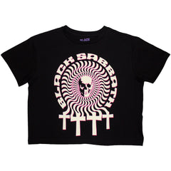 Black Sabbath Ladies Crop Top Hypnotic Skull - Black