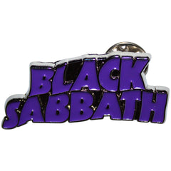 Black Sabbath Pin Badge Purple Wavy Logo