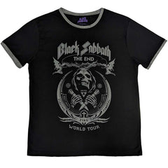 Black Sabbath Unisex Ringer T-Shirt The End Mushroom Cloud - Black