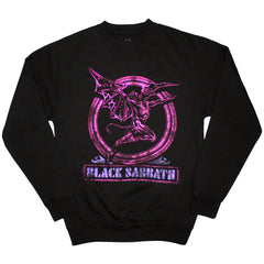 Black Sabbath Unisex Sweatshirt Neon Pink Henry - Black