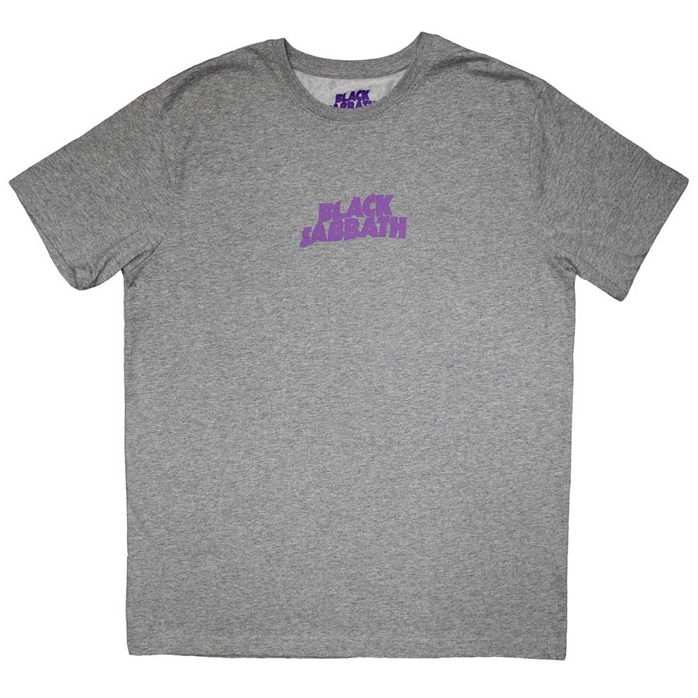 Black Sabbath Unisex T-Shirt Mini Wavy Logo - Grey