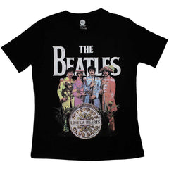 The Beatles Ladies T-Shirt Sgt Pepper - Black