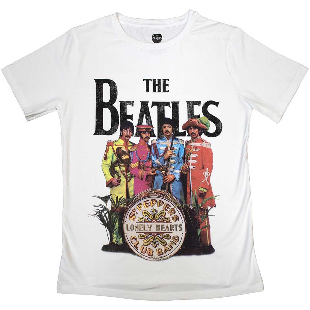 The Beatles Ladies T-Shirt Sgt Pepper - White