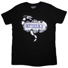 Beetlejuice Unisex T-Shirt Snake Badge - Black