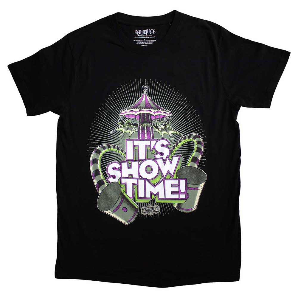 Beetlejuice Unisex T-Shirt It's Showtime Carousel - Black
