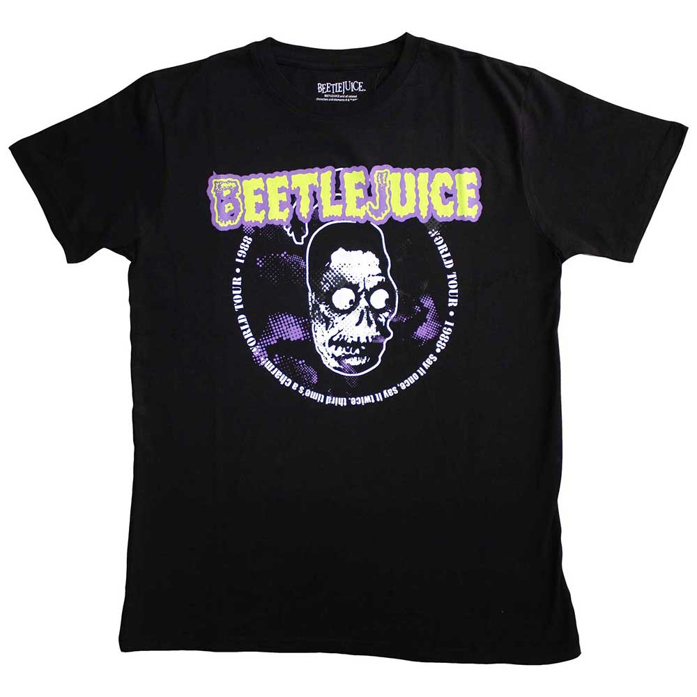 Beetlejuice Unisex T-Shirt 1988 World Tour - Black
