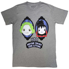 Beetlejuice Unisex T-Shirt Never Trust The Living - Grey