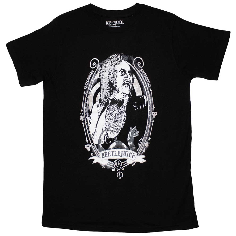 Beetlejuice Unisex T-Shirt Beetle Frame - Black
