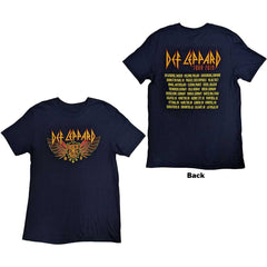 Def Leppard Unisex T-Shirt Rock Of Ages Tour 2019 - Navy Blue