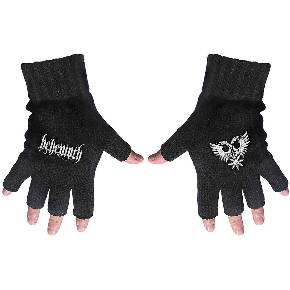 Behemoth Unisex Fingerless Gloves Logo - Black