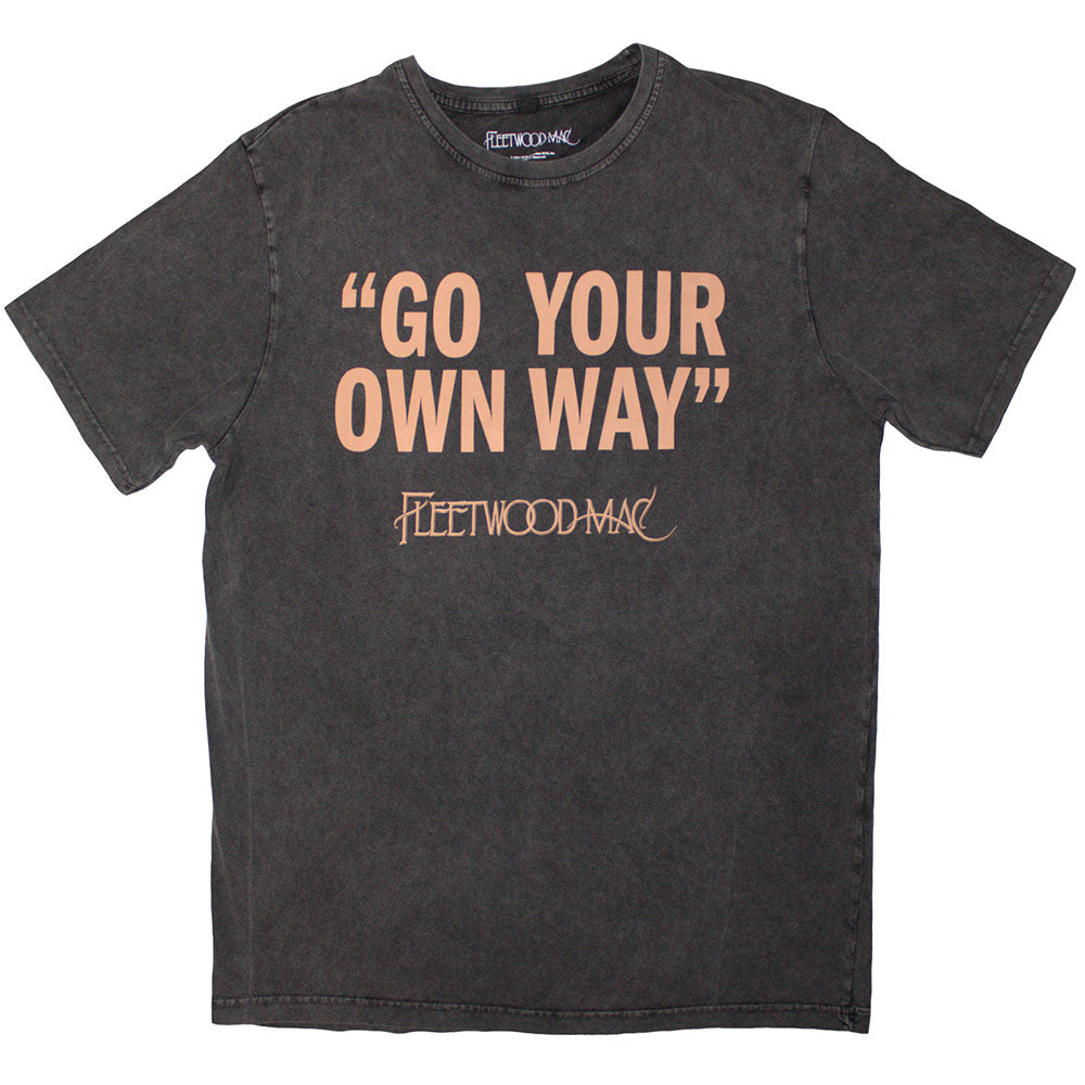 Fleetwood Mac Unisex Stone Wash T-Shirt Go Your Own Way - Charcoal Grey