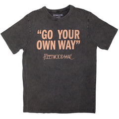 Fleetwood Mac Unisex Stone Wash T-Shirt Go Your Own Way - Charcoal Grey