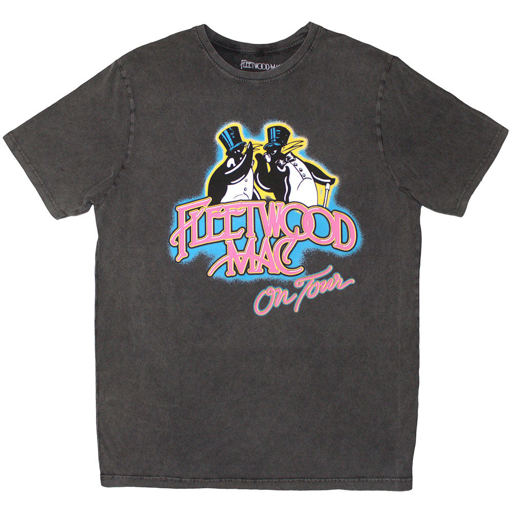 Fleetwood Mac Unisex Stone Wash T-Shirt On Tour - Charcoal Grey