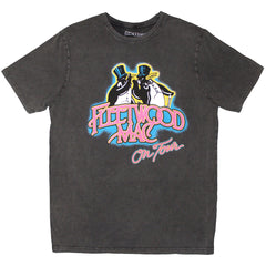 Fleetwood Mac Unisex Stone Wash T-Shirt On Tour - Charcoal Grey