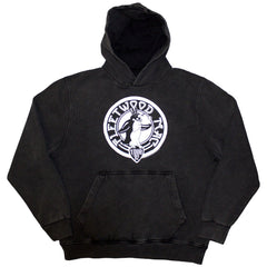 Fleetwood Mac Unisex Stone Wash Pullover Hoodie Tour '82 Penguin - Charcoal Grey