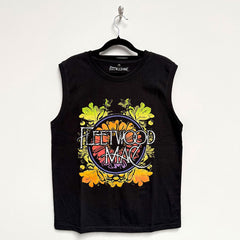 Fleetwood Mac Unisex Tank T-Shirt Circle Floral Logo - Black