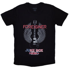 Foreigner Unisex T-Shirt Juke Box Hero - Black