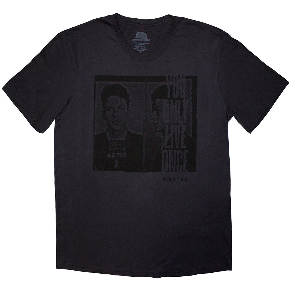 Frank Sinatra Unisex T-Shirt Mugshot - Charcoal Grey