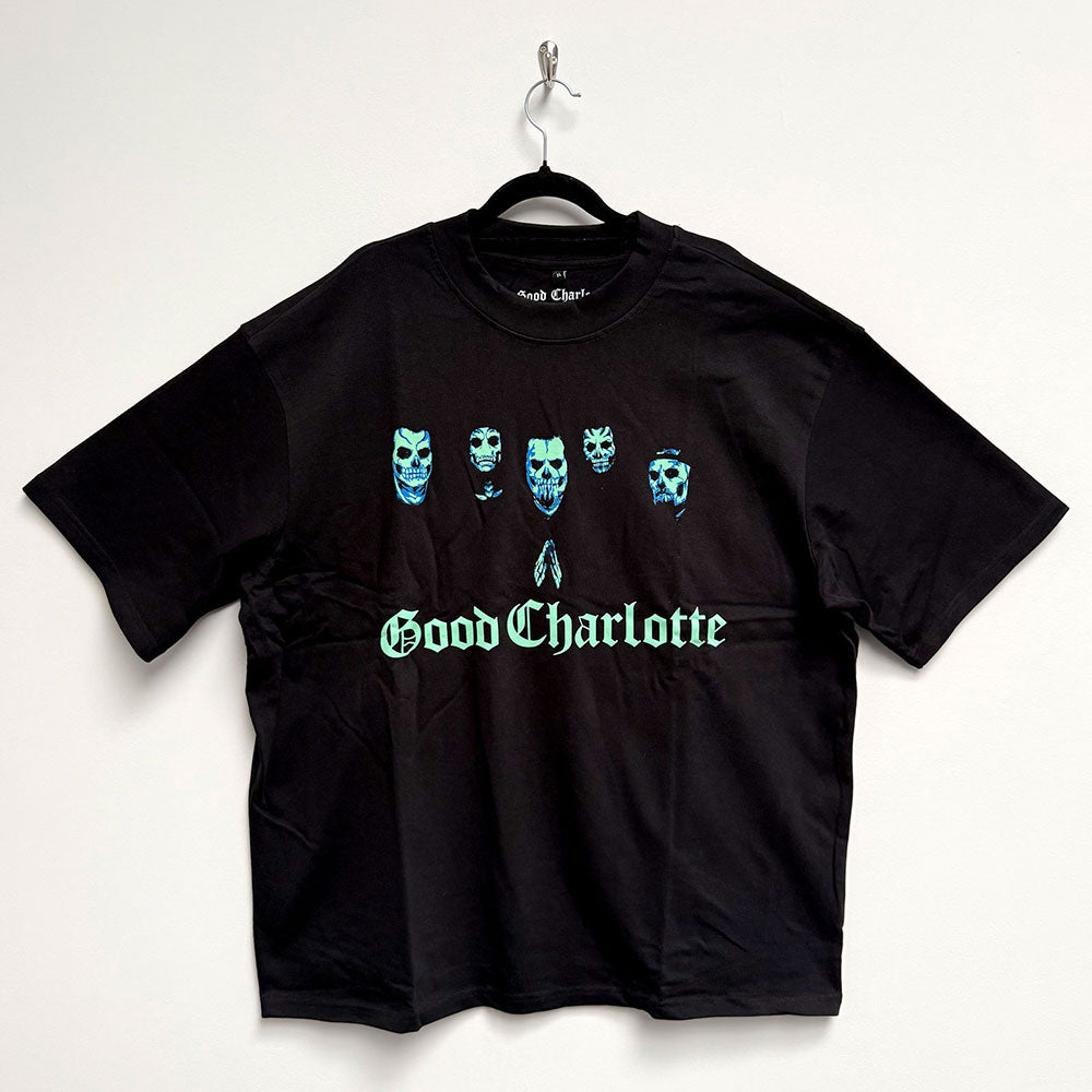 Good Charlotte Unisex Oversized Boxy T-Shirt Generation Rx Skulls - Black
