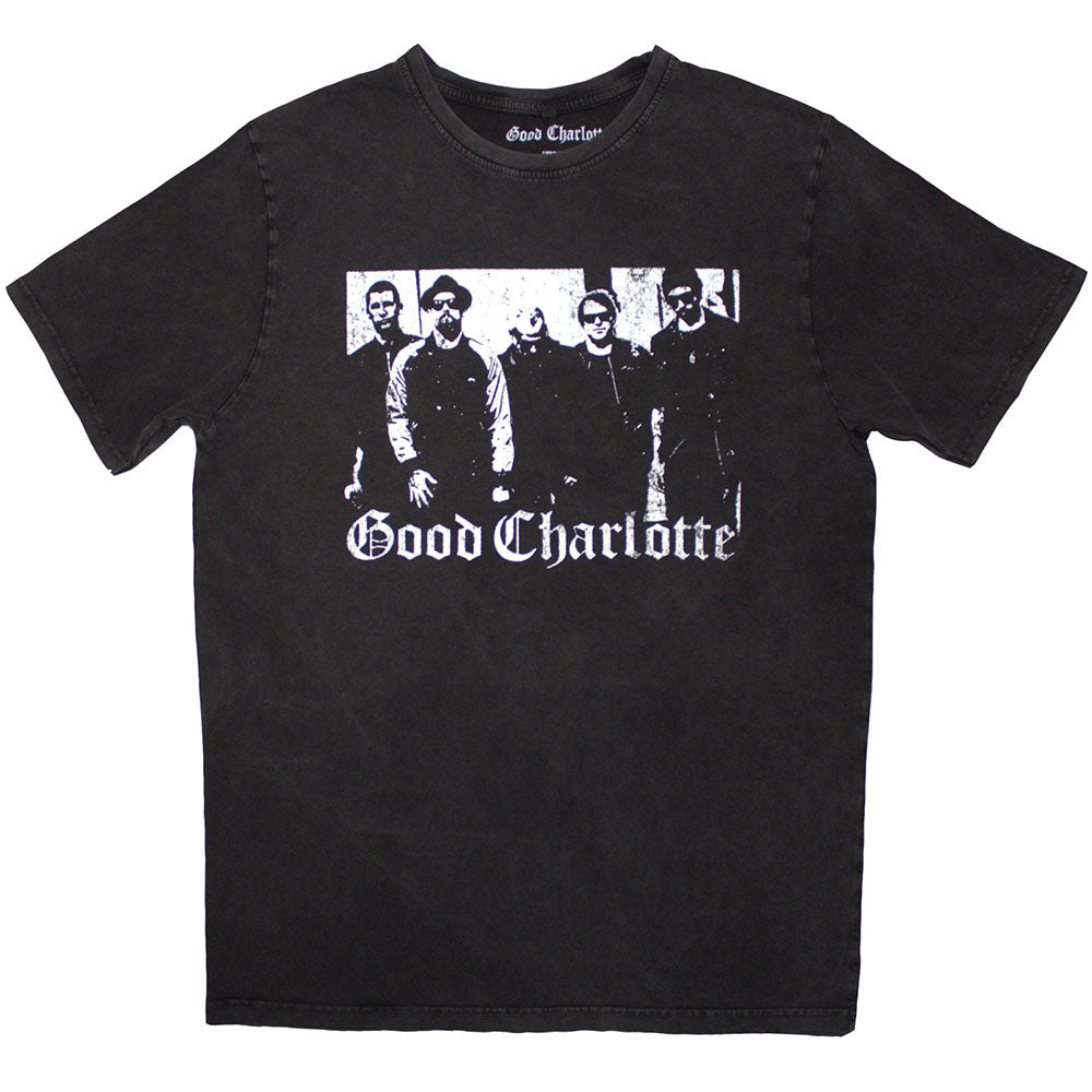 Good Charlotte Unisex Stone Wash T-Shirt Band Photo - Charcoal Grey
