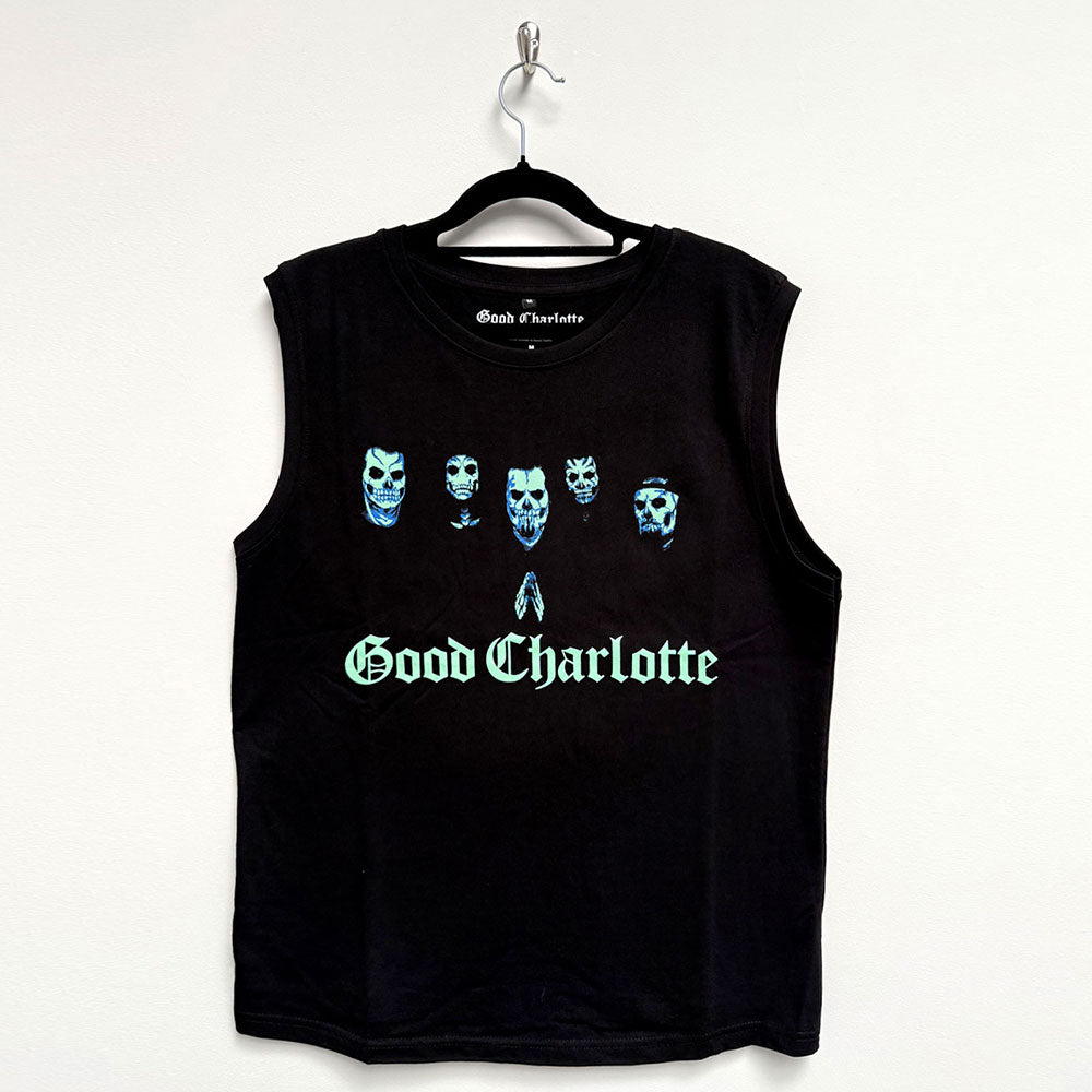 Good Charlotte Unisex Tank T-Shirt Generation Rx Skull Faces - Black
