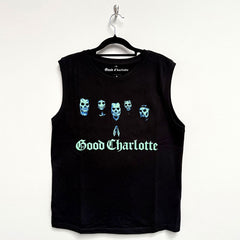 Good Charlotte Unisex Tank T-Shirt Generation Rx Skull Faces - Black