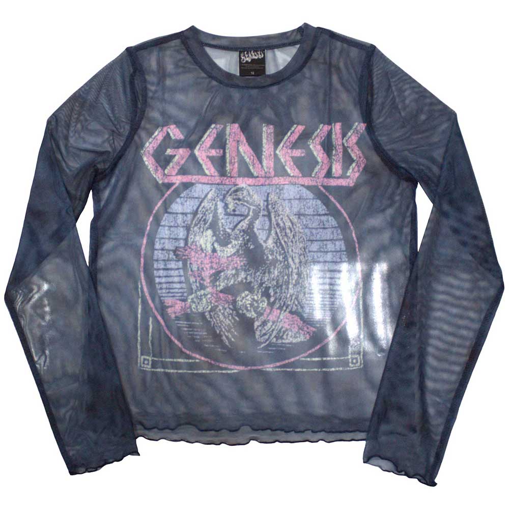 Genesis Ladies Long Sleeve Crop Top Bird Hand - Navy Blue