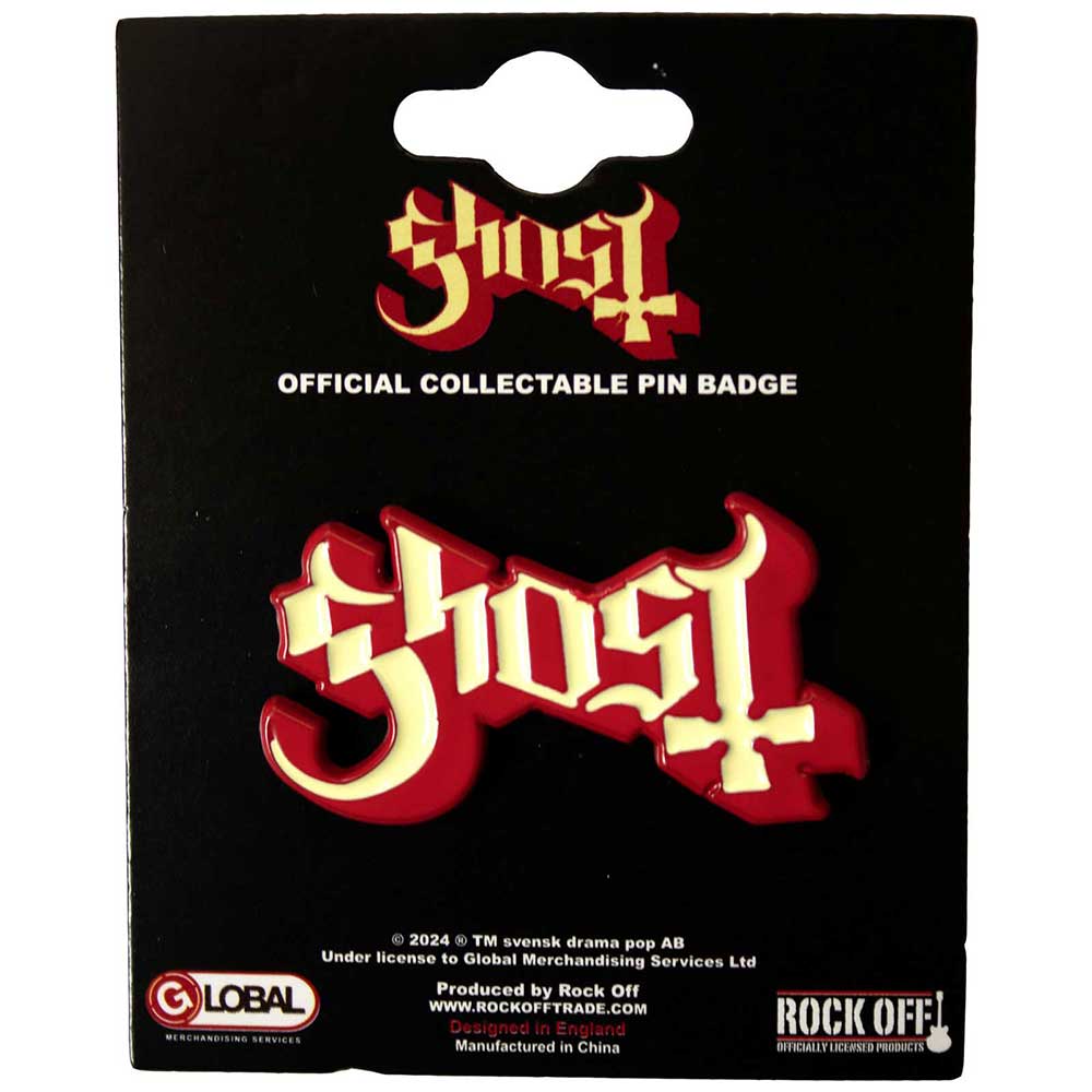 Ghost Pin Badge Logo Red Shadow