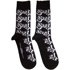 Ghost Unisex Ankle Socks Logo Pattern - Black