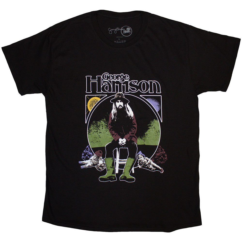 George Harrison Unisex T-Shirt Sun & Moon - Black